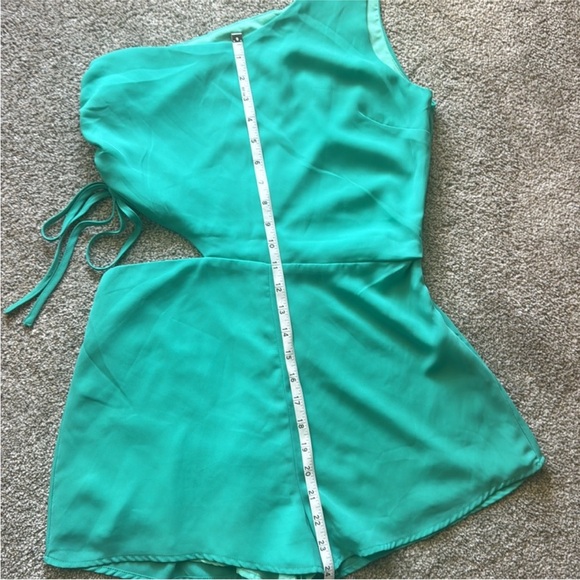 Superdown Turquoise One Shoulder Romper purchased through Revolve - Picture 6 of 6